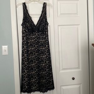 LBD! Black lace dress with champagne lining. Perfect holiday party dress!